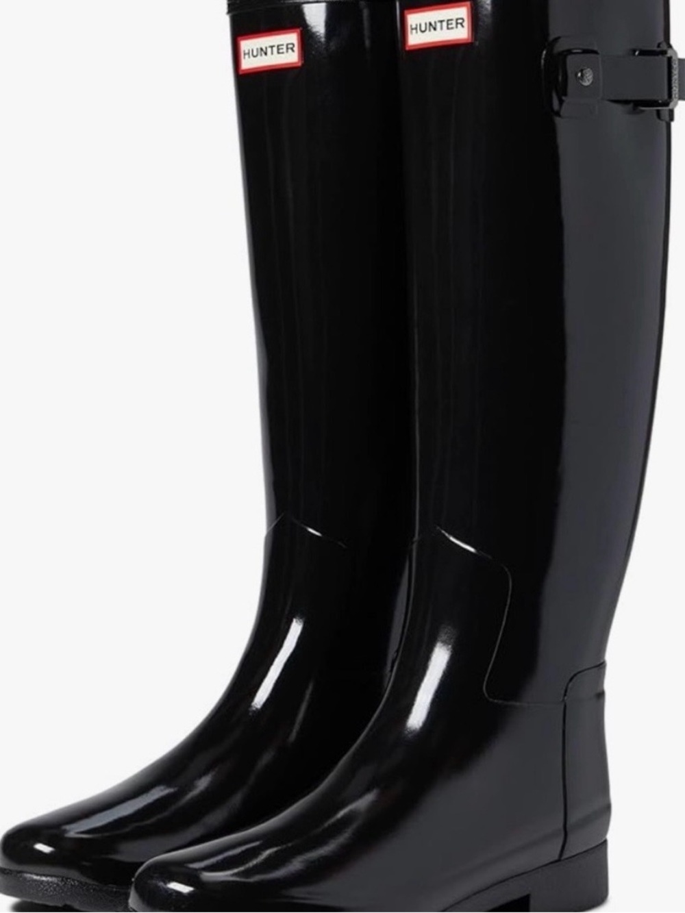 Hunter Women's Black Gloss Tall Rain Boots Size 6
